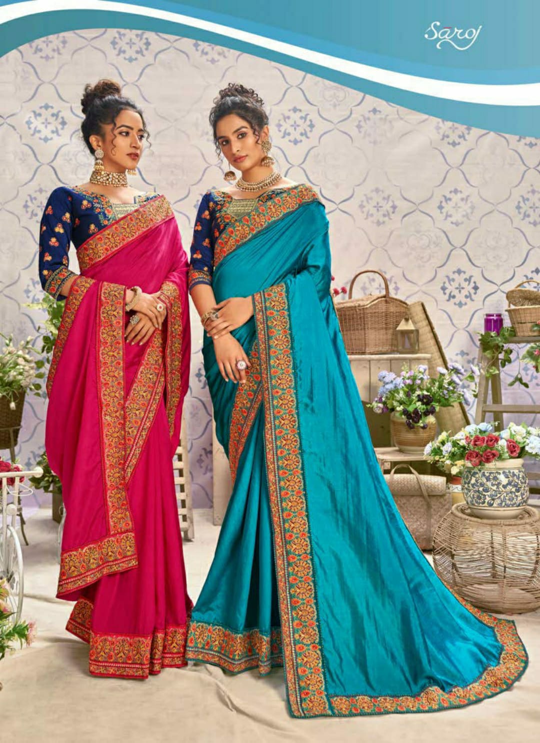 saroj noorie vol 5 dupion  festive look saree catalog