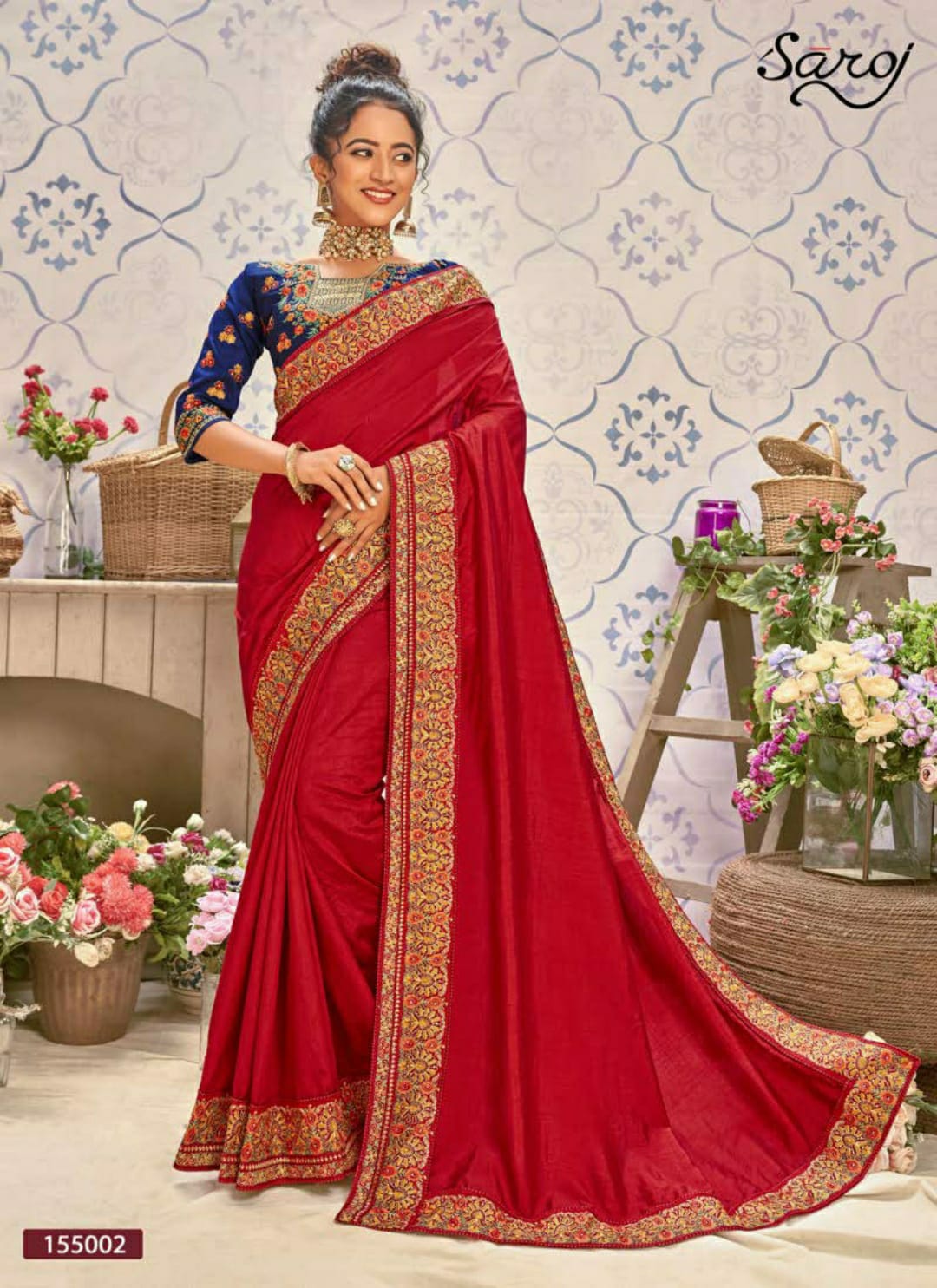 saroj noorie vol 5 dupion  festive look saree catalog