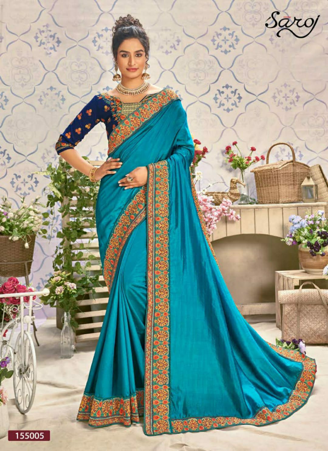 saroj noorie vol 5 dupion  festive look saree catalog