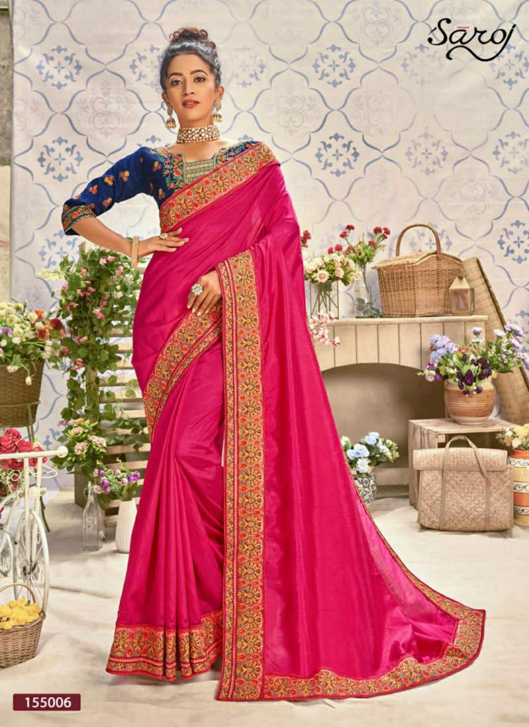 saroj noorie vol 5 dupion  festive look saree catalog