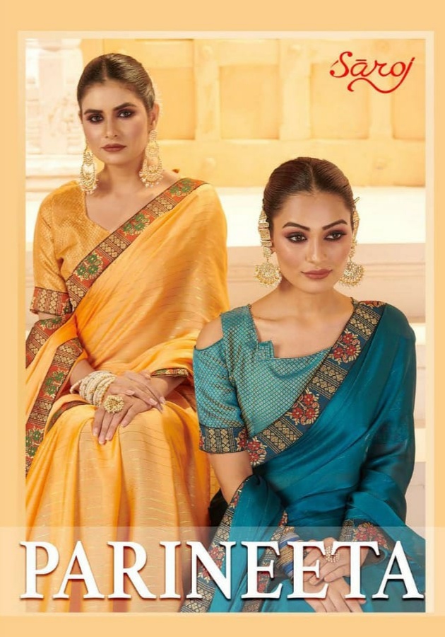 saroj parineeta georgette decent look saree catalog