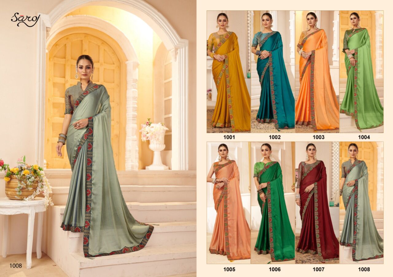 saroj parineeta georgette decent look saree catalog