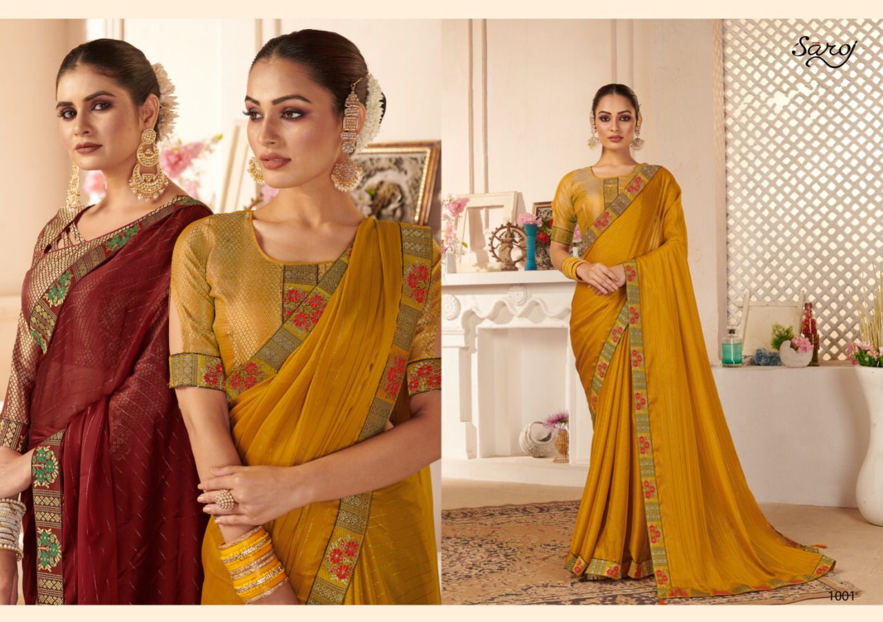 saroj parineeta georgette decent look saree catalog