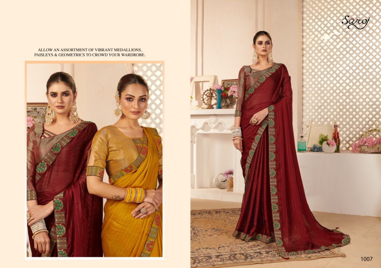 saroj parineeta georgette decent look saree catalog