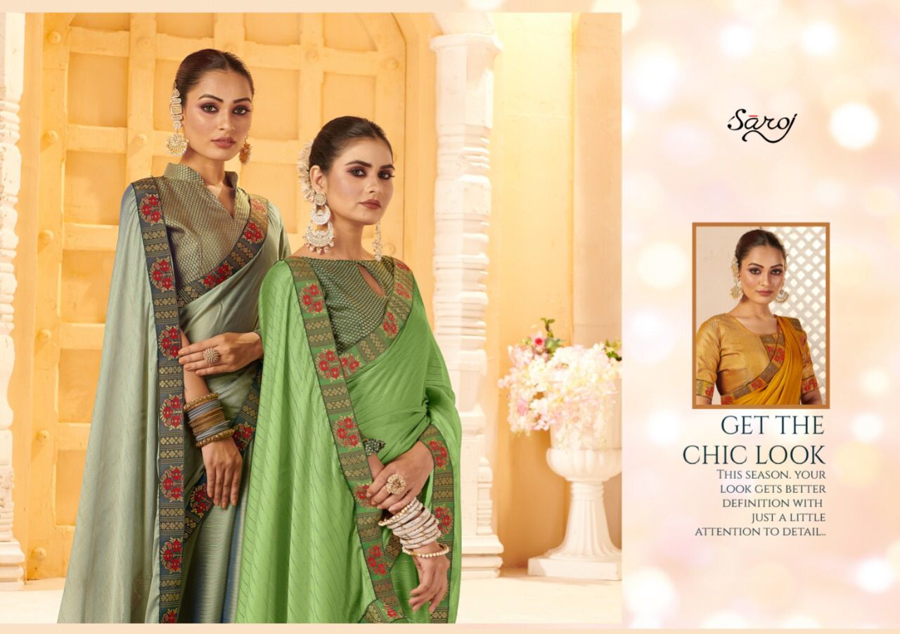 saroj parineeta georgette decent look saree catalog