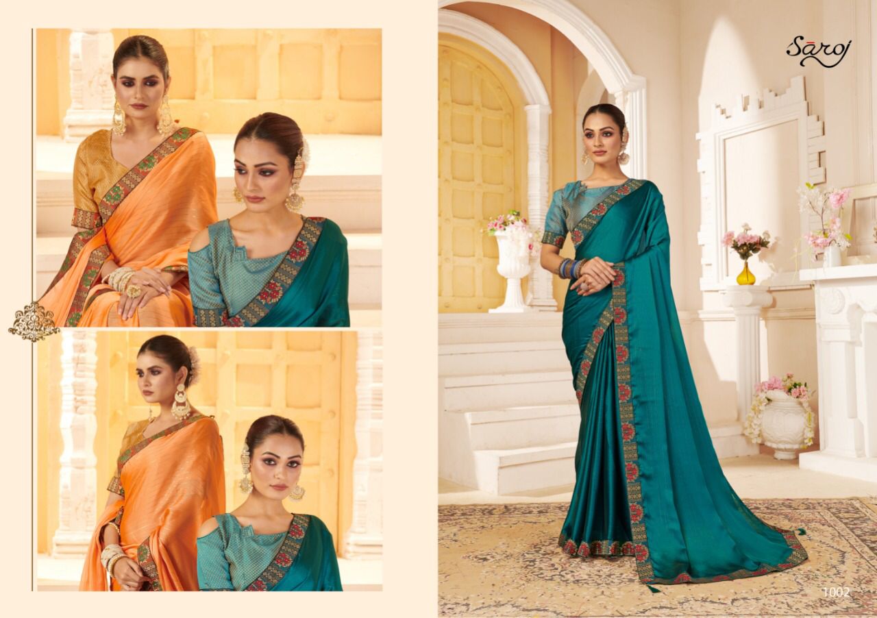 saroj parineeta georgette decent look saree catalog