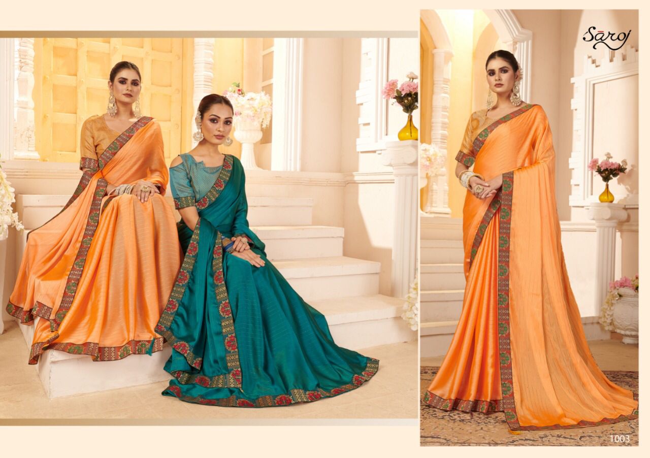 saroj parineeta georgette decent look saree catalog