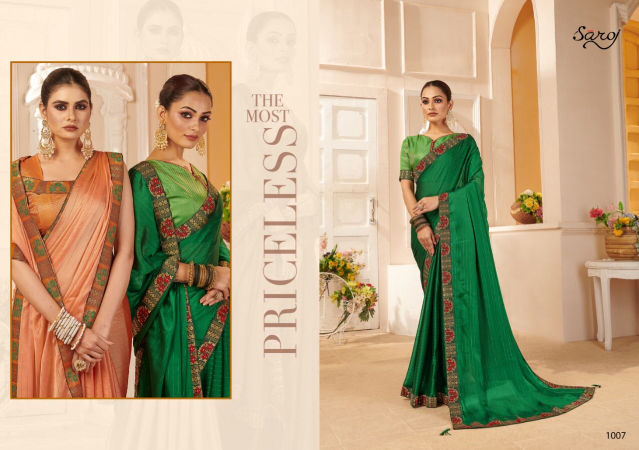 saroj parineeta georgette decent look saree catalog