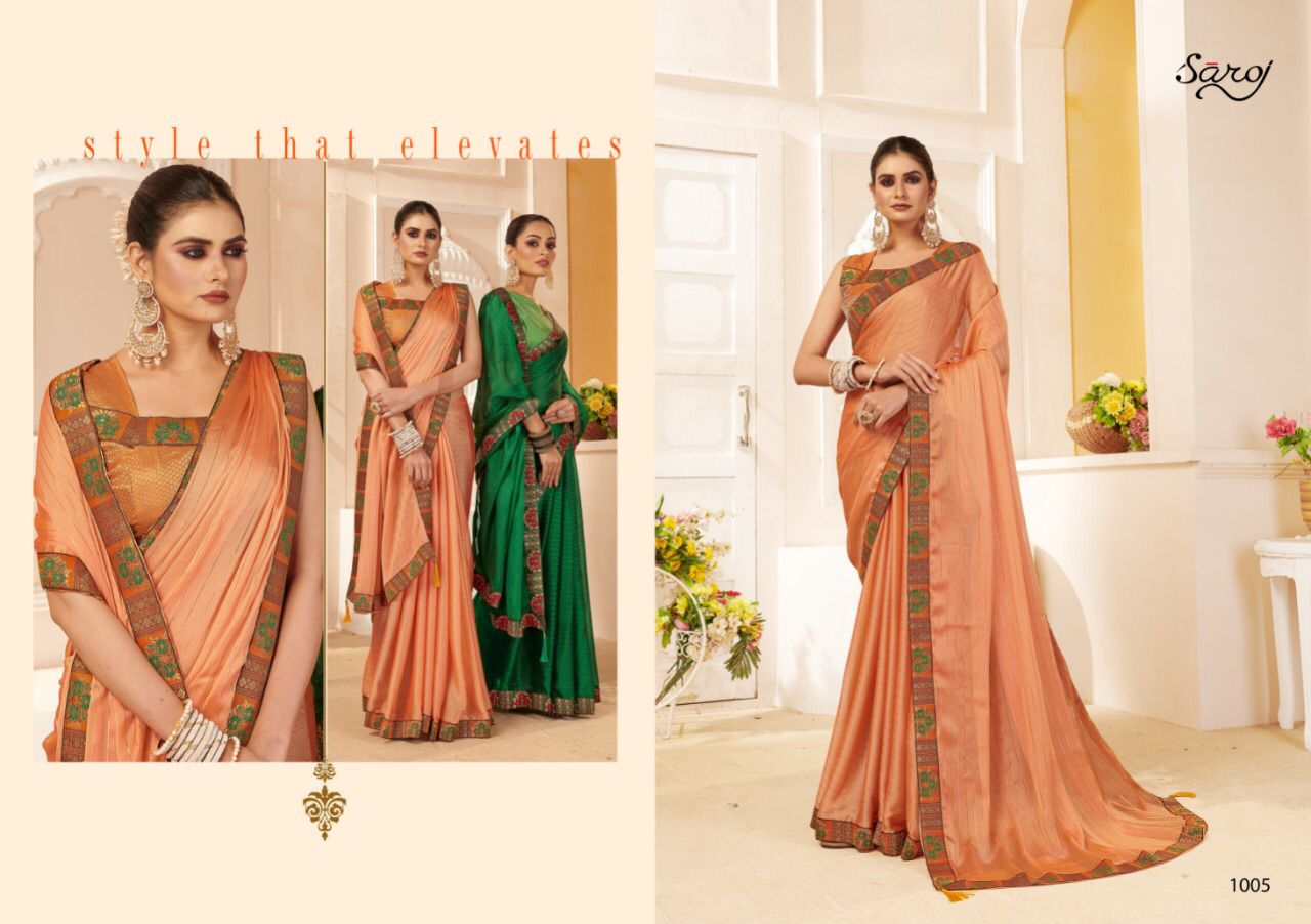 saroj parineeta georgette decent look saree catalog