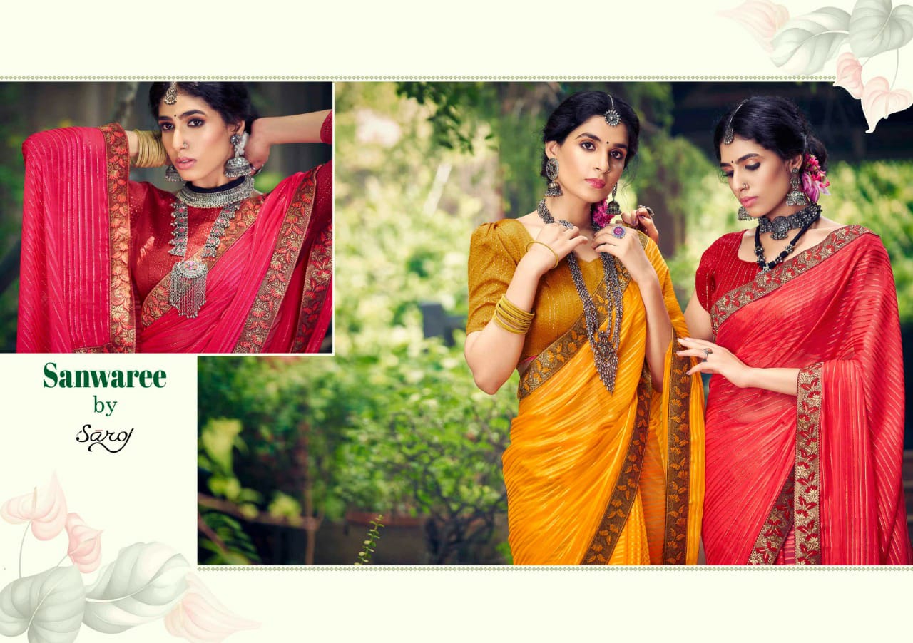 saroj sanwaree georgette catchy look saree catalog