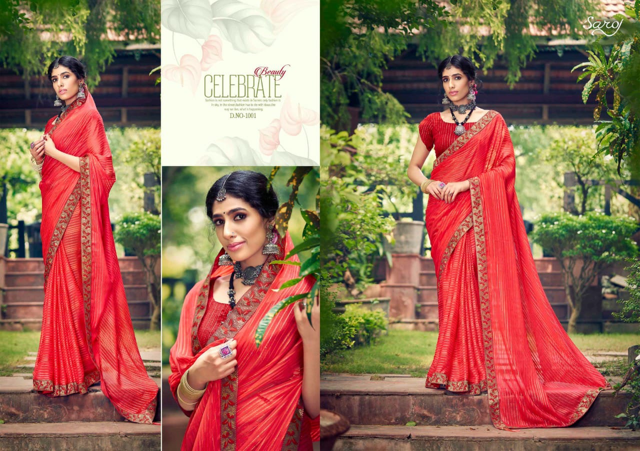 saroj sanwaree georgette catchy look saree catalog