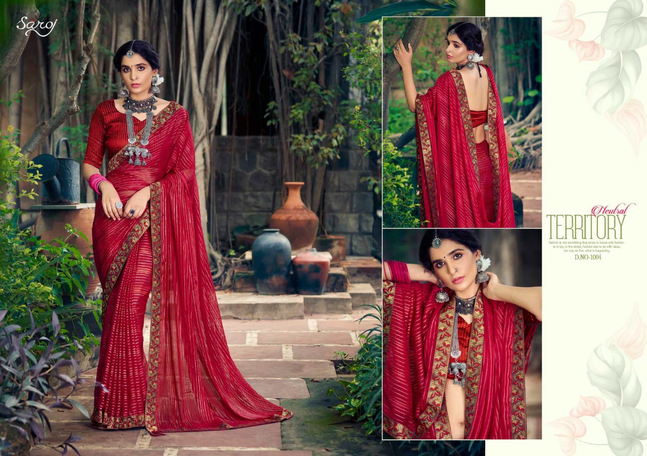 saroj sanwaree georgette catchy look saree catalog