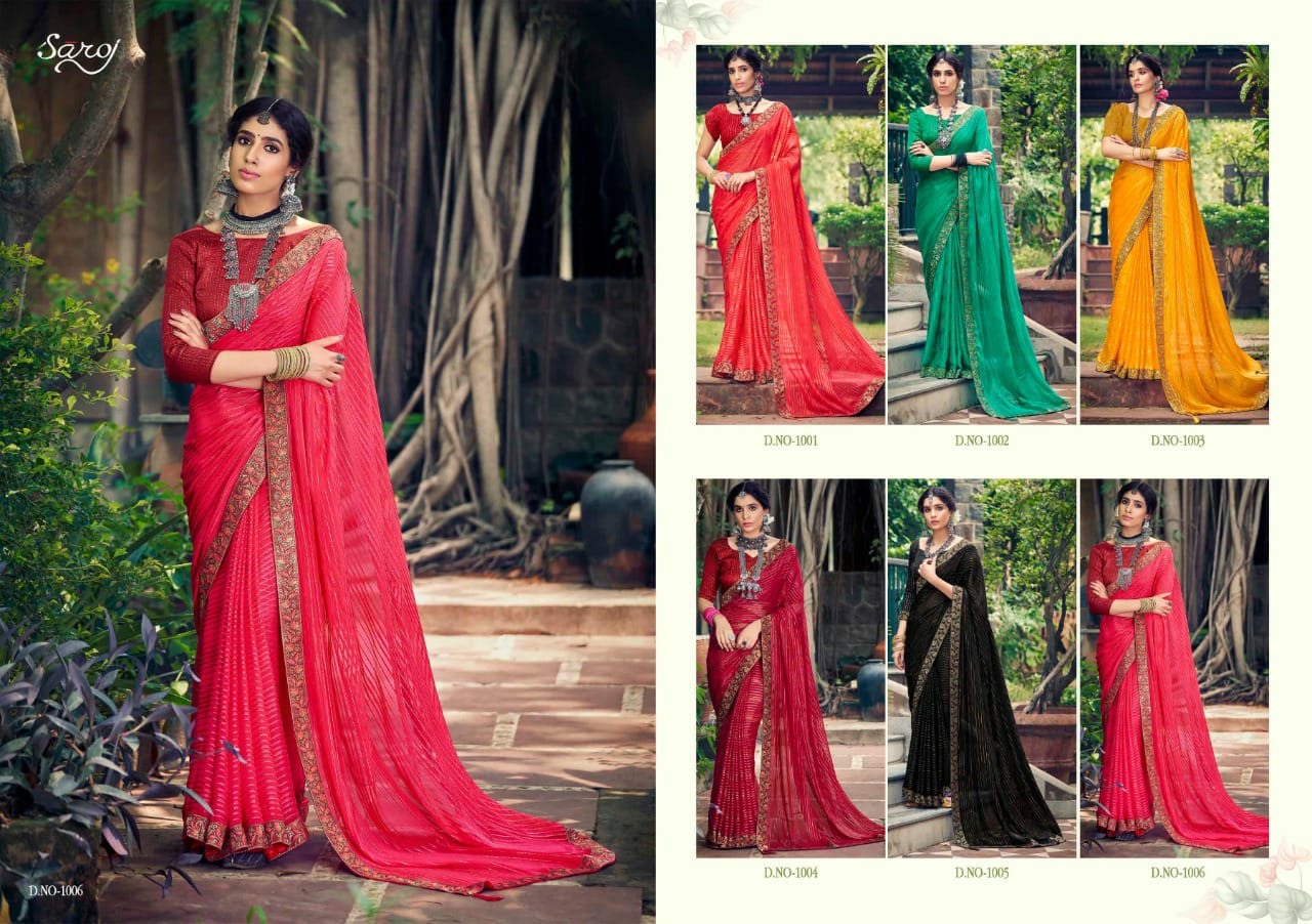 saroj sanwaree georgette catchy look saree catalog