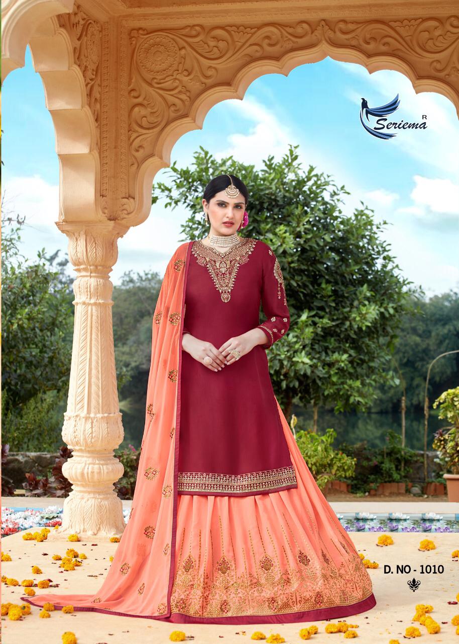 seriema shahnaz attrective embroidary and colour kurti bottom with dupatta catalog