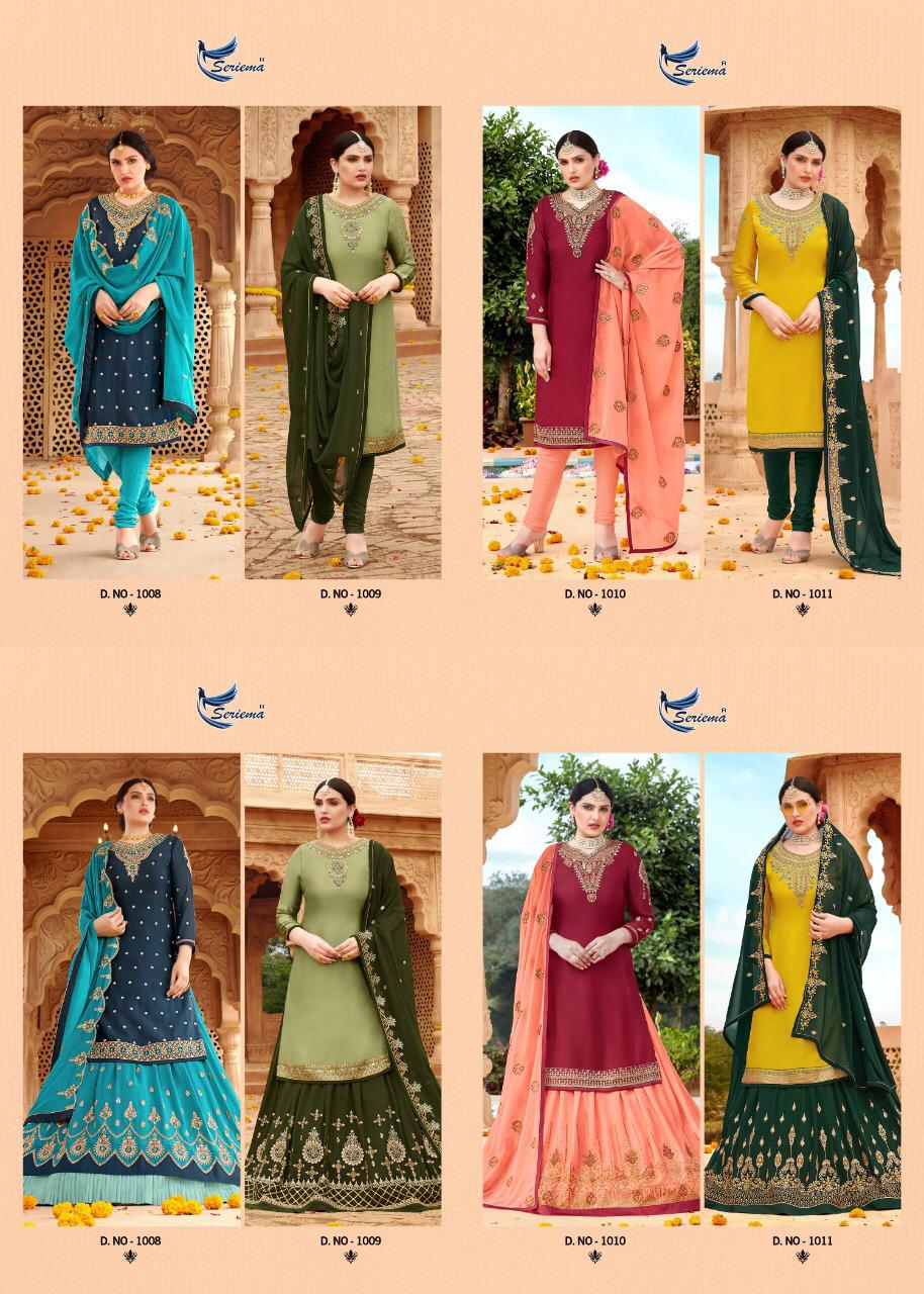 seriema shahnaz attrective embroidary and colour kurti bottom with dupatta catalog