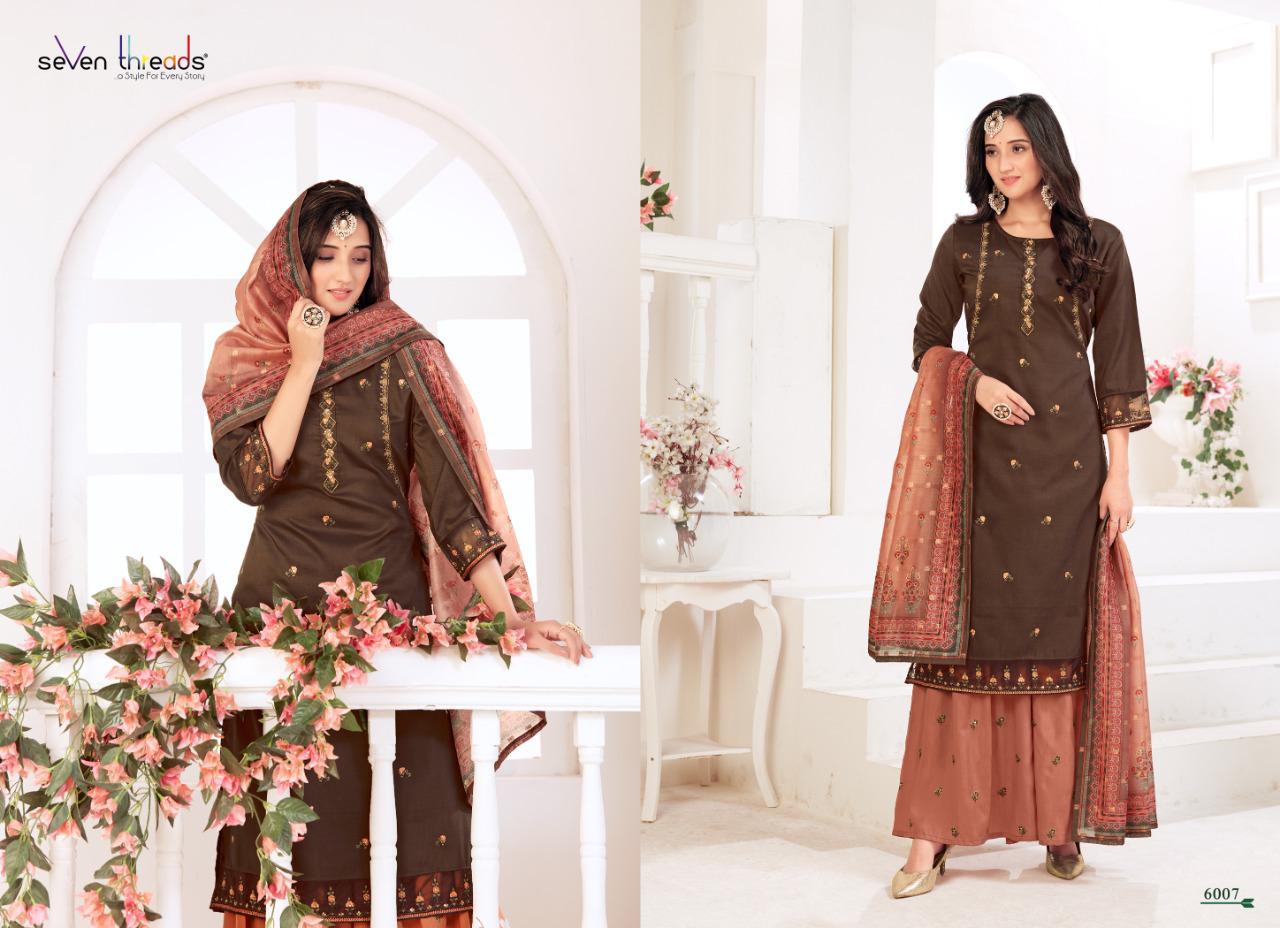 seven threads fiesta viscose silk beautiful look top bottom with dupatta catalog