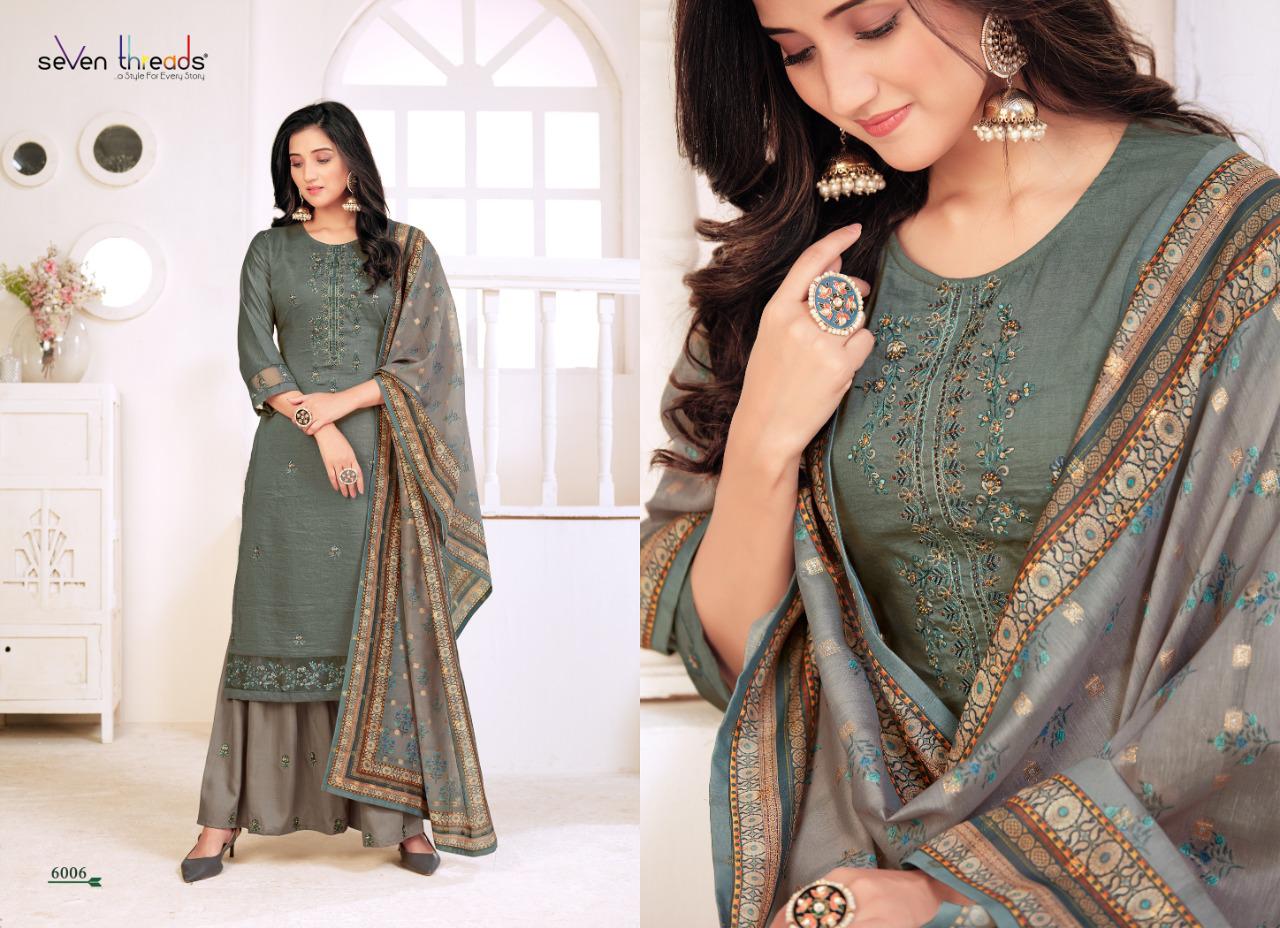 seven threads fiesta viscose silk beautiful look top bottom with dupatta catalog