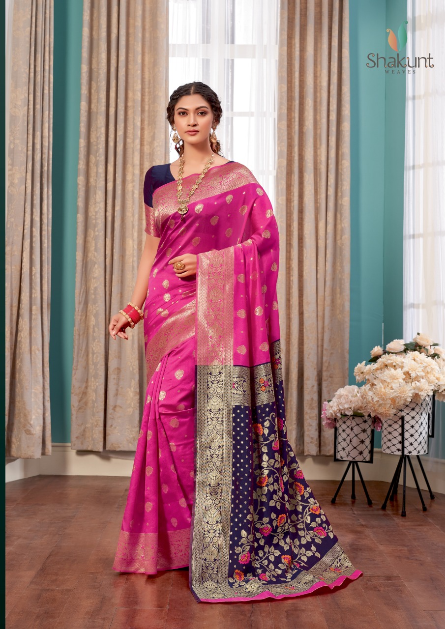 shakunt weaves Akash ganga art silk regal look saree catalog