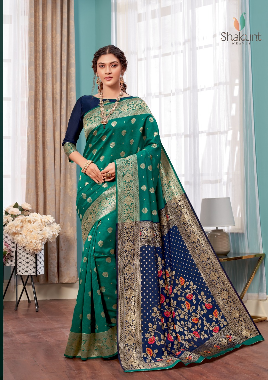 shakunt weaves Akash ganga art silk regal look saree catalog