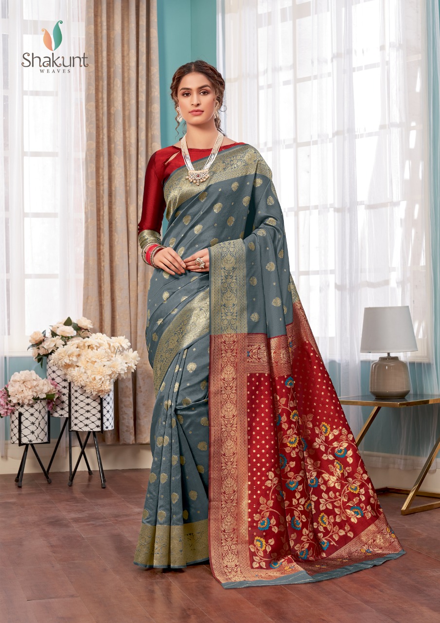 shakunt weaves Akash ganga art silk regal look saree catalog