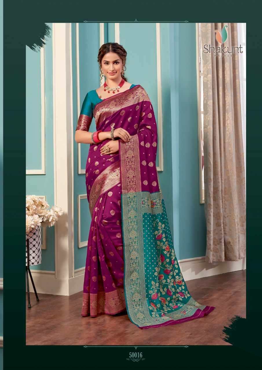 shakunt weaves Akash ganga art silk regal look saree catalog