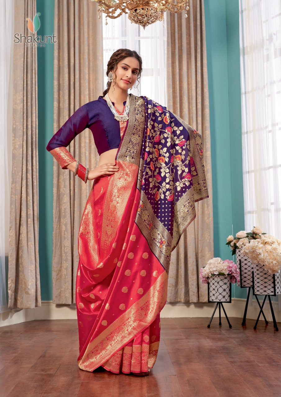 shakunt weaves Akash ganga art silk regal look saree catalog