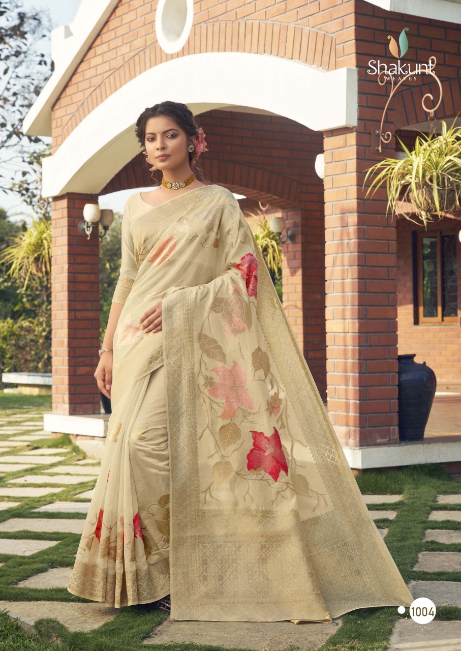 shakunt weaves pushp cotton gorgeous look saree catalog