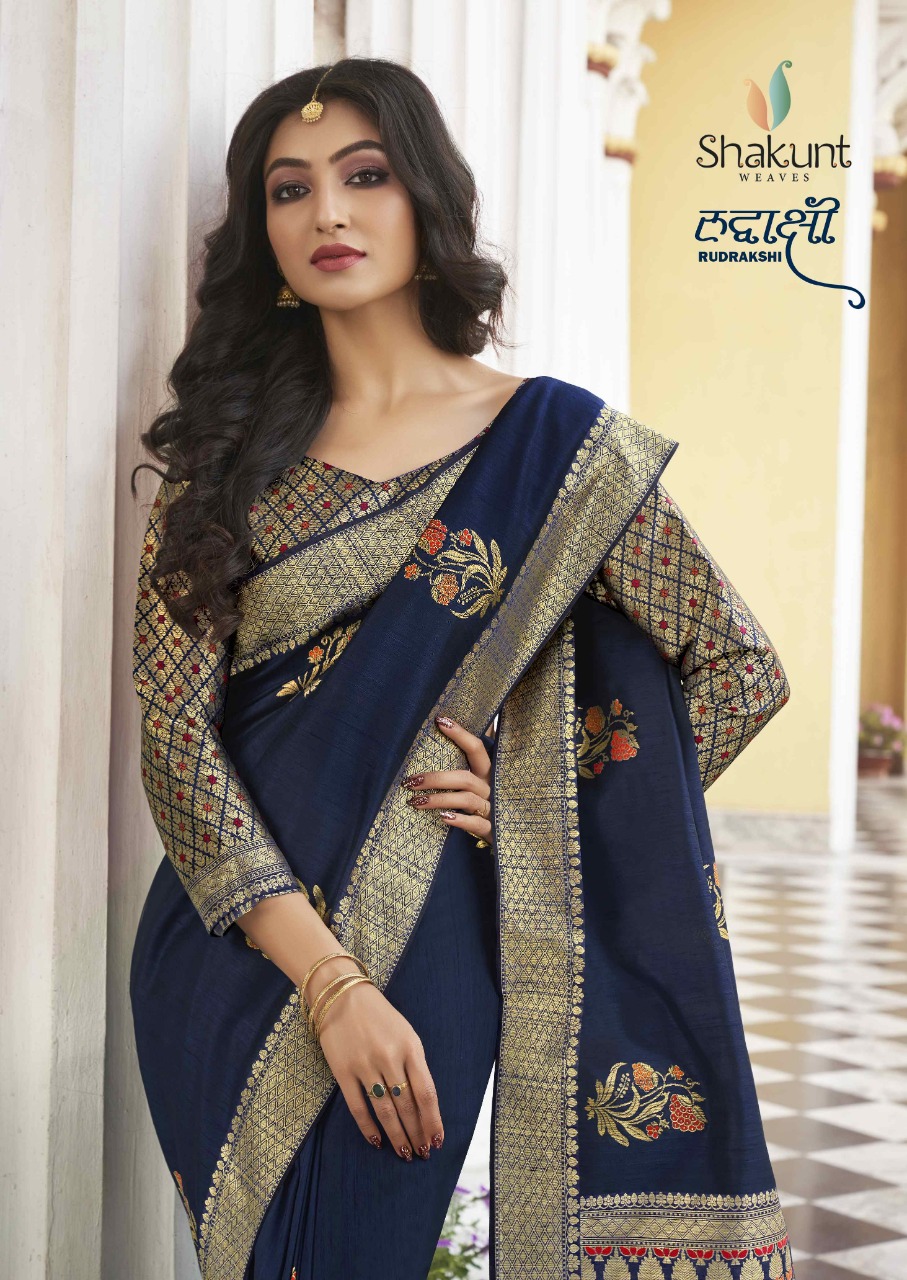 shakunt weaves rudrakshi silk attractive look saree catalog