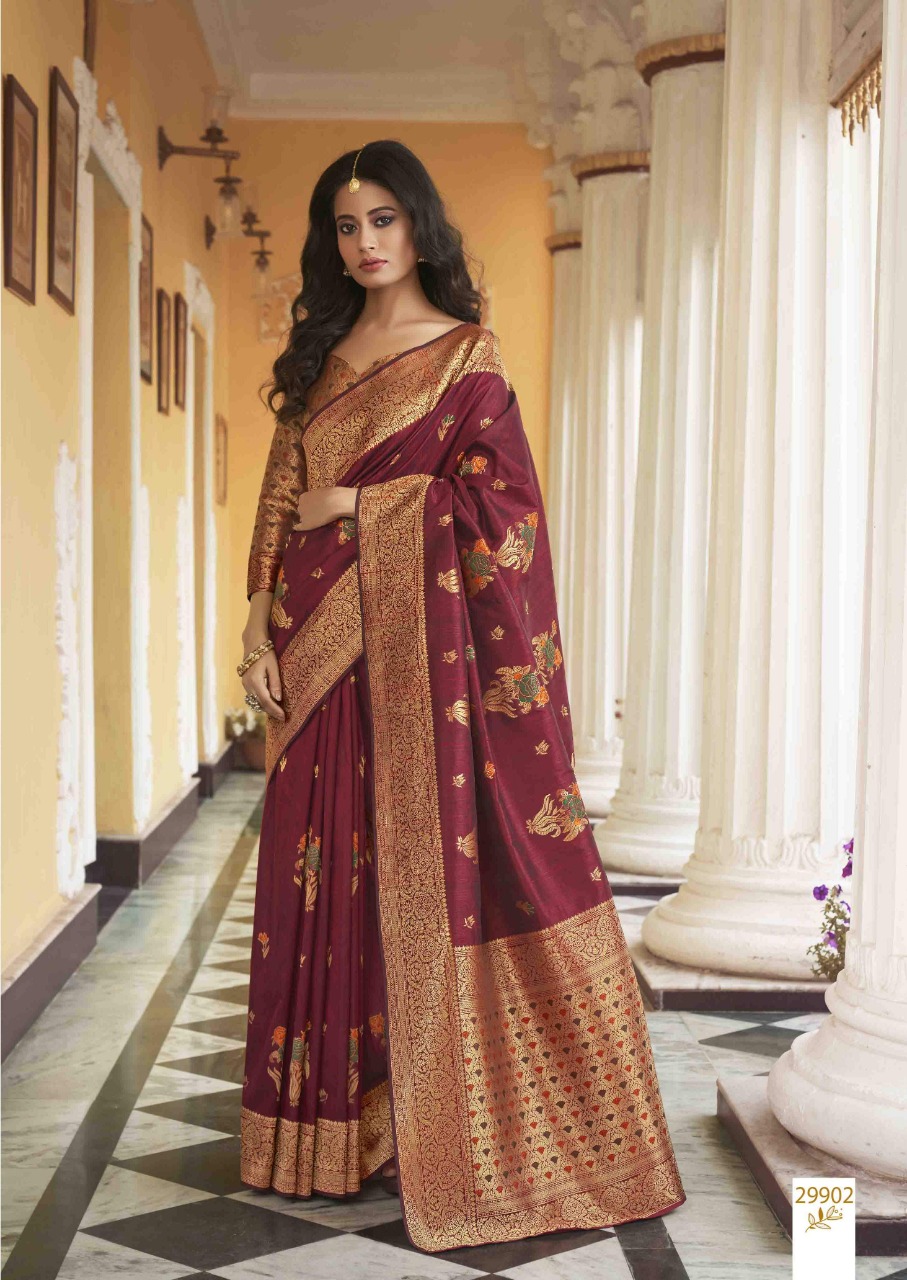 shakunt weaves rudrakshi silk attractive look saree catalog