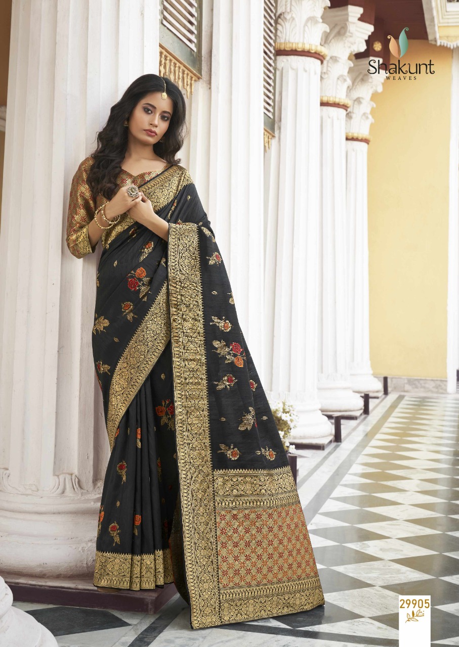 shakunt weaves rudrakshi silk attractive look saree catalog