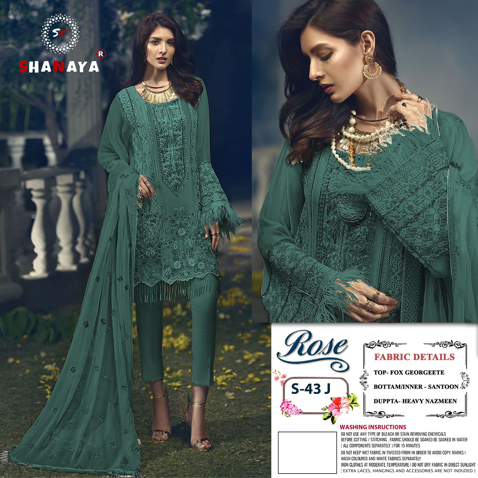 shanaya fashion rose s 43 edition 3 georgete gorgious look salwar suit catalog