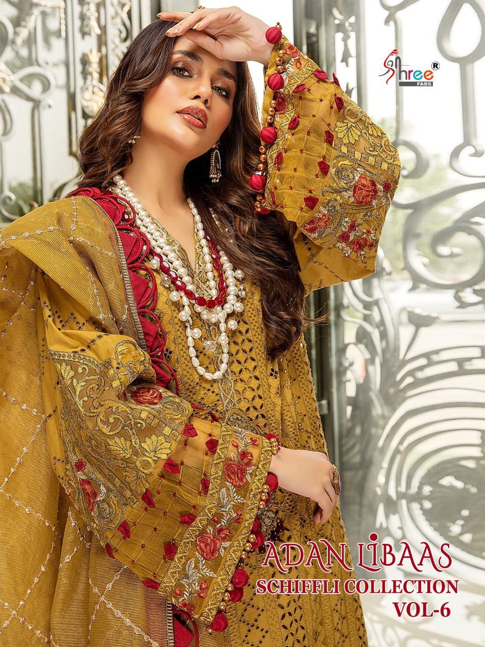 shree fab adan libaas schiffli collection vol 6 pure lawn cotton authentic fabrics salwar suit catalog