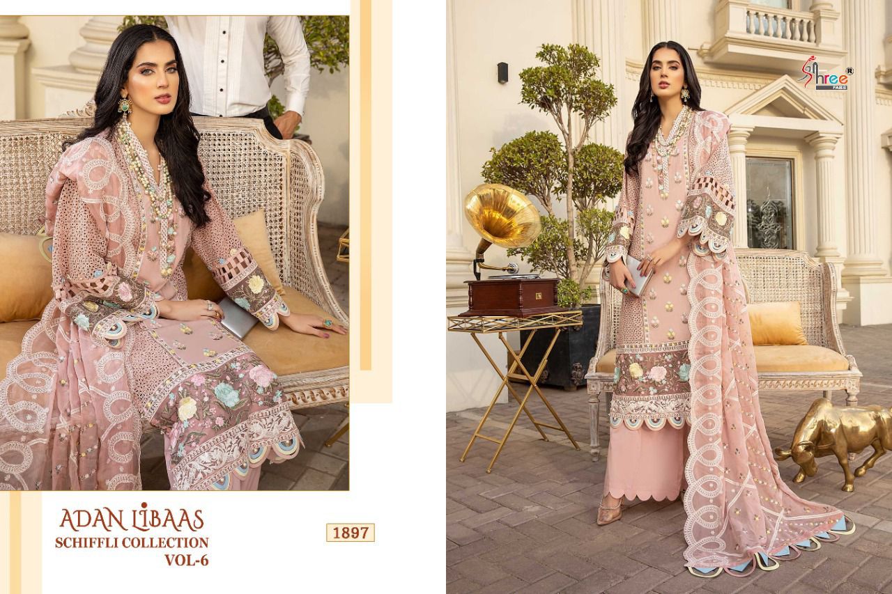 shree fab adan libaas schiffli collection vol 6 pure lawn cotton authentic fabrics salwar suit catalog