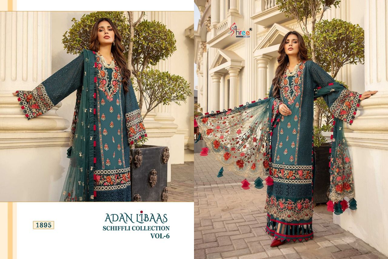 shree fab adan libaas schiffli collection vol 6 pure lawn cotton authentic fabrics salwar suit catalog