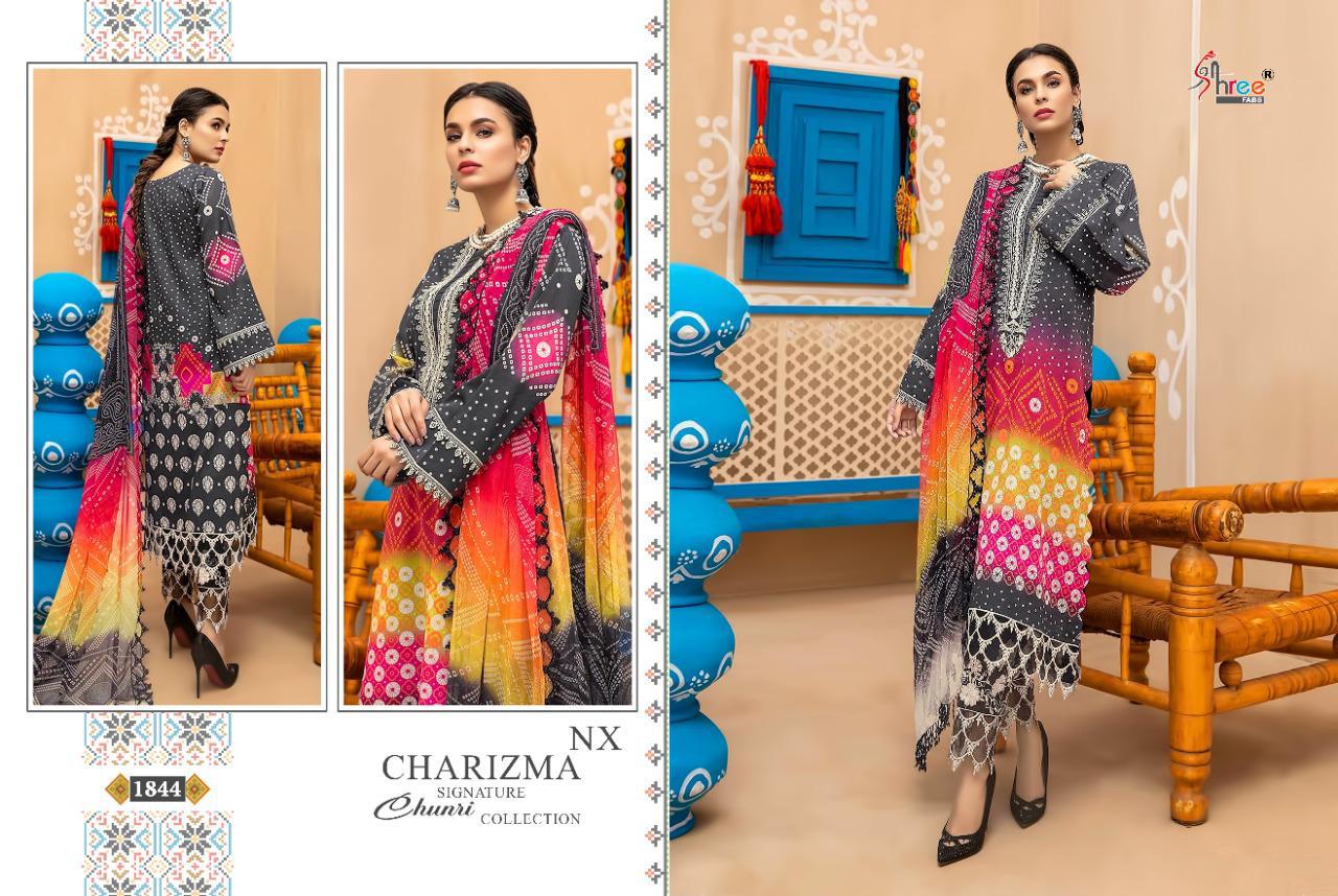 shree fab charisma signature chunari collection nx cotton elegant look salwar suit silver dupatta catalog