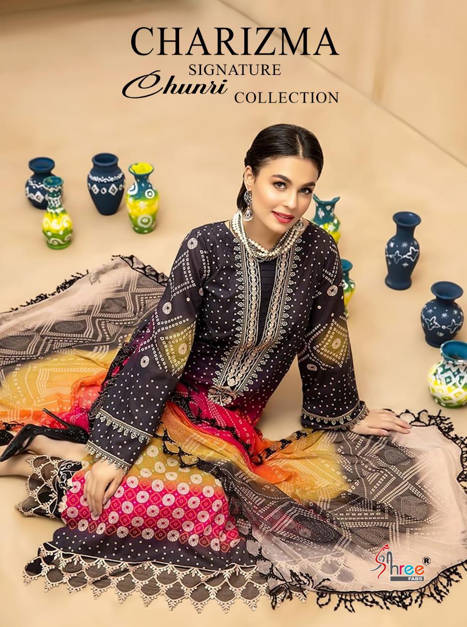 shree fab charisma signature chunri collection cotton innovative look cotton dupatta salwar suit  catalog