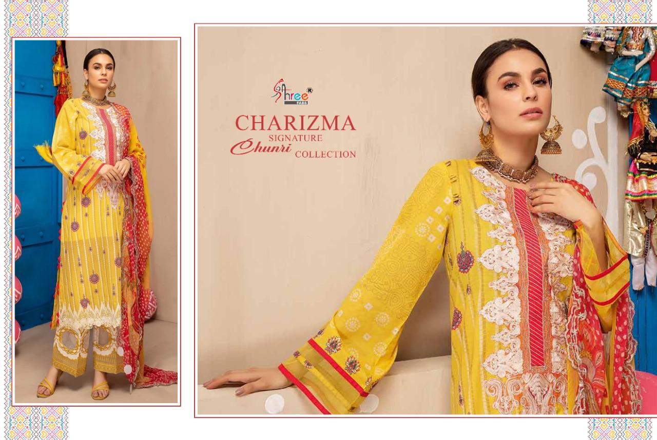 shree fab charisma signature chunri collection cotton innovative look cotton dupatta salwar suit  catalog