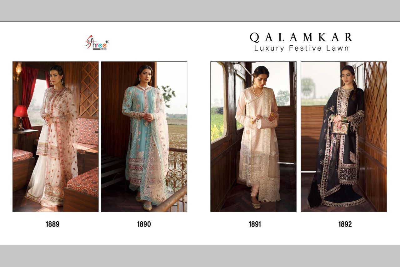 shree fab qalamkar luxury festiwal lawn pure lawn authentic fabrics salwar suit catalog