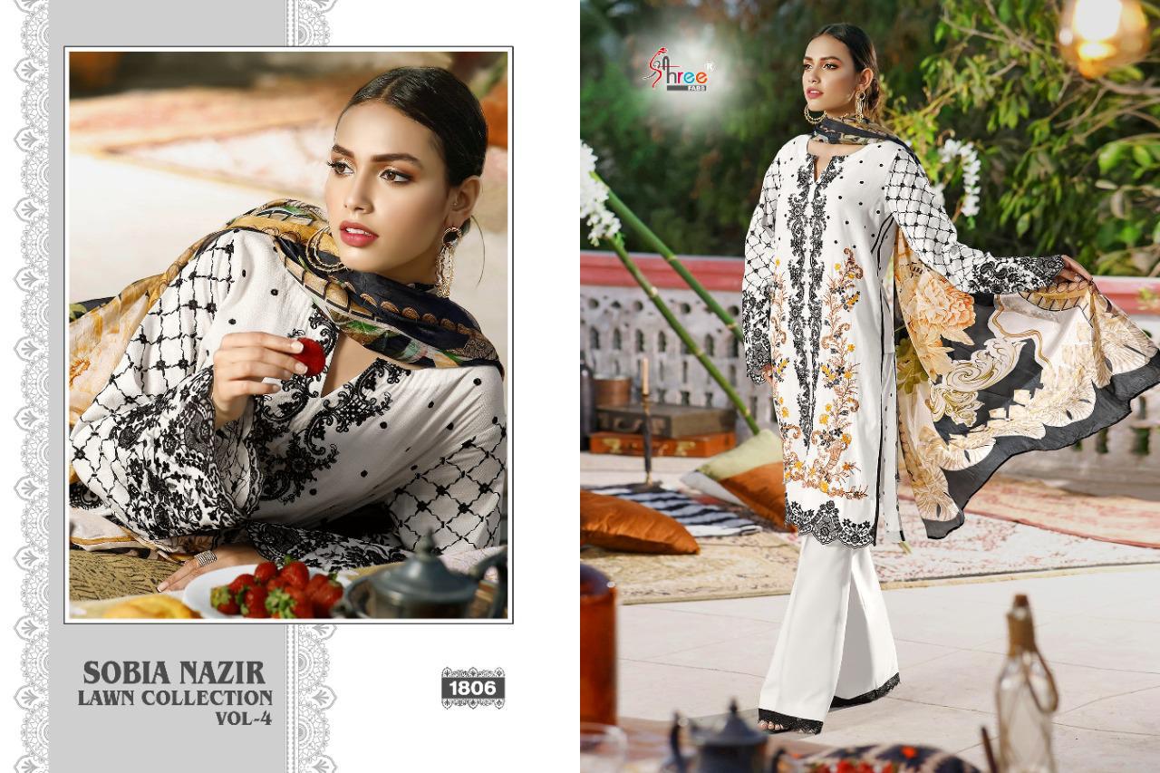 shree fab Sobia Nazir lawn collection vol 4 pure lawn cotton innovative look salwar suit  catalog