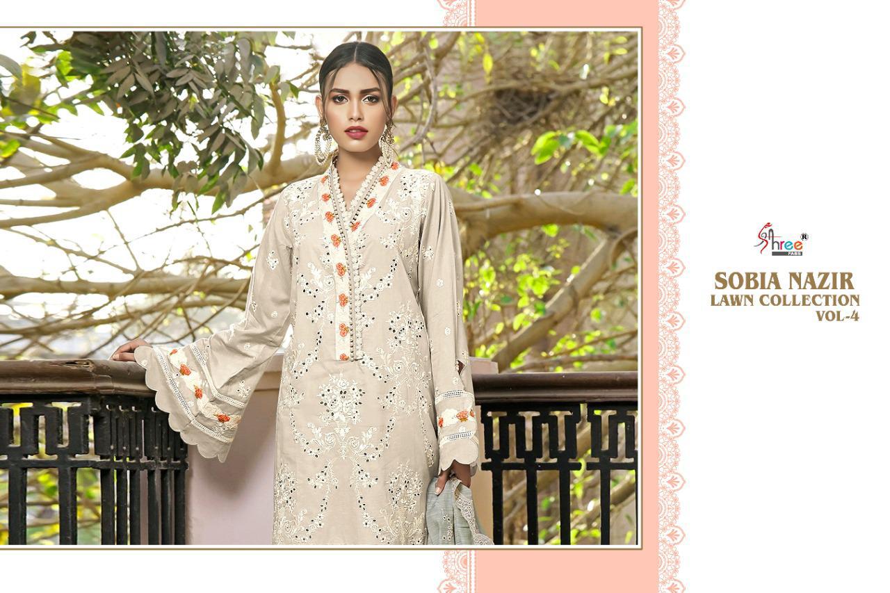 shree fab Sobia Nazir lawn collection vol 4 pure lawn cotton innovative look salwar suit  catalog