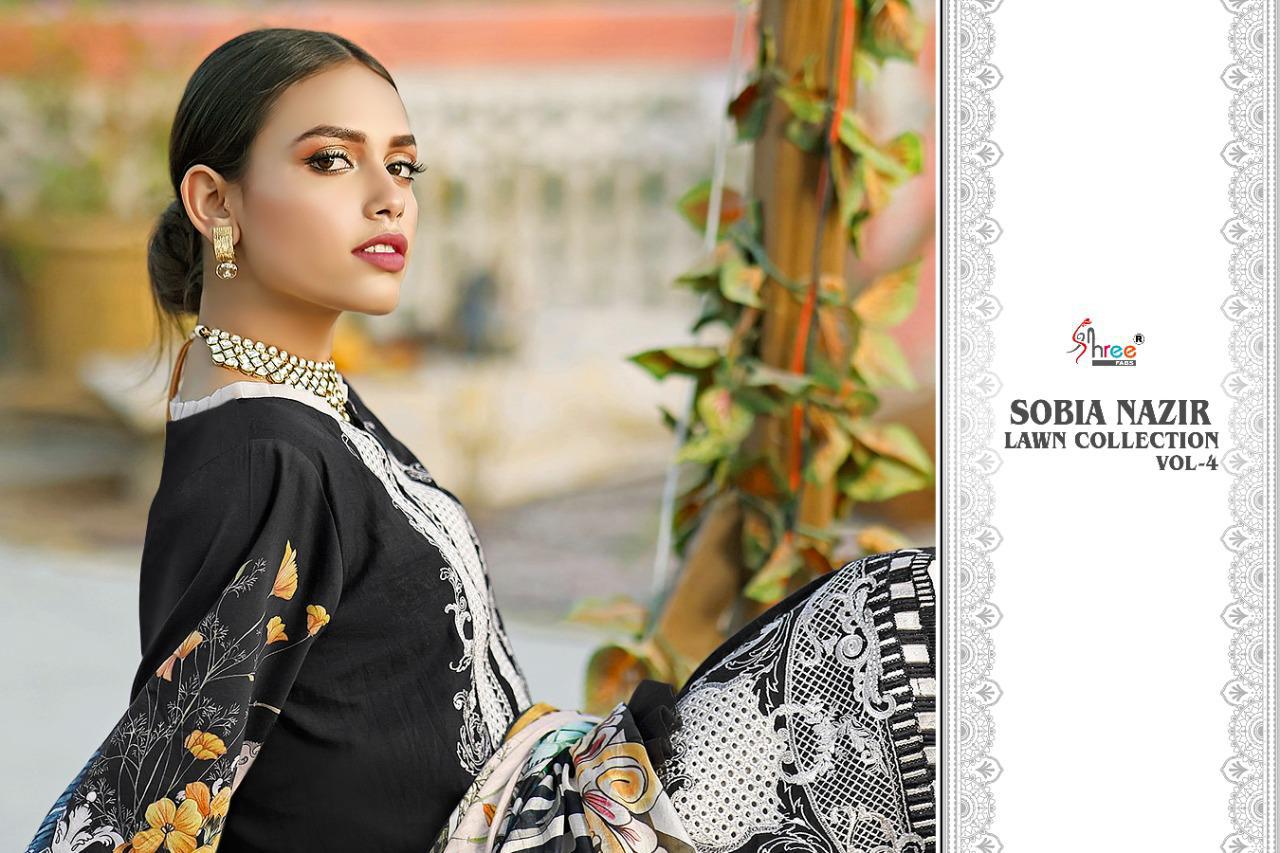 shree fab Sobia Nazir lawn collection vol 4 pure lawn cotton innovative look salwar suit  catalog