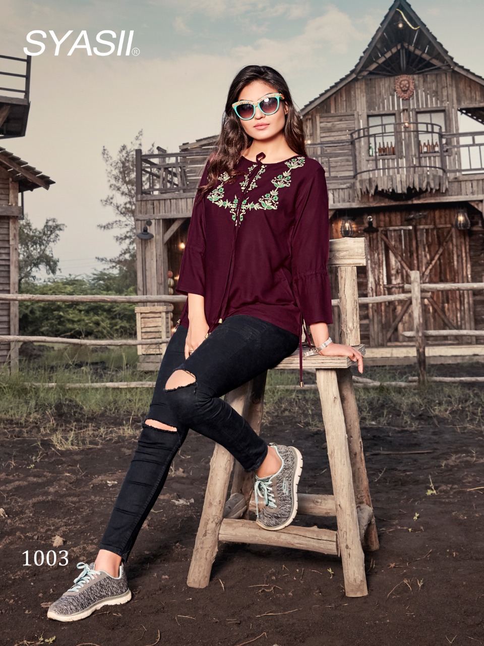 syasii clestia rayon catchy look top catalog