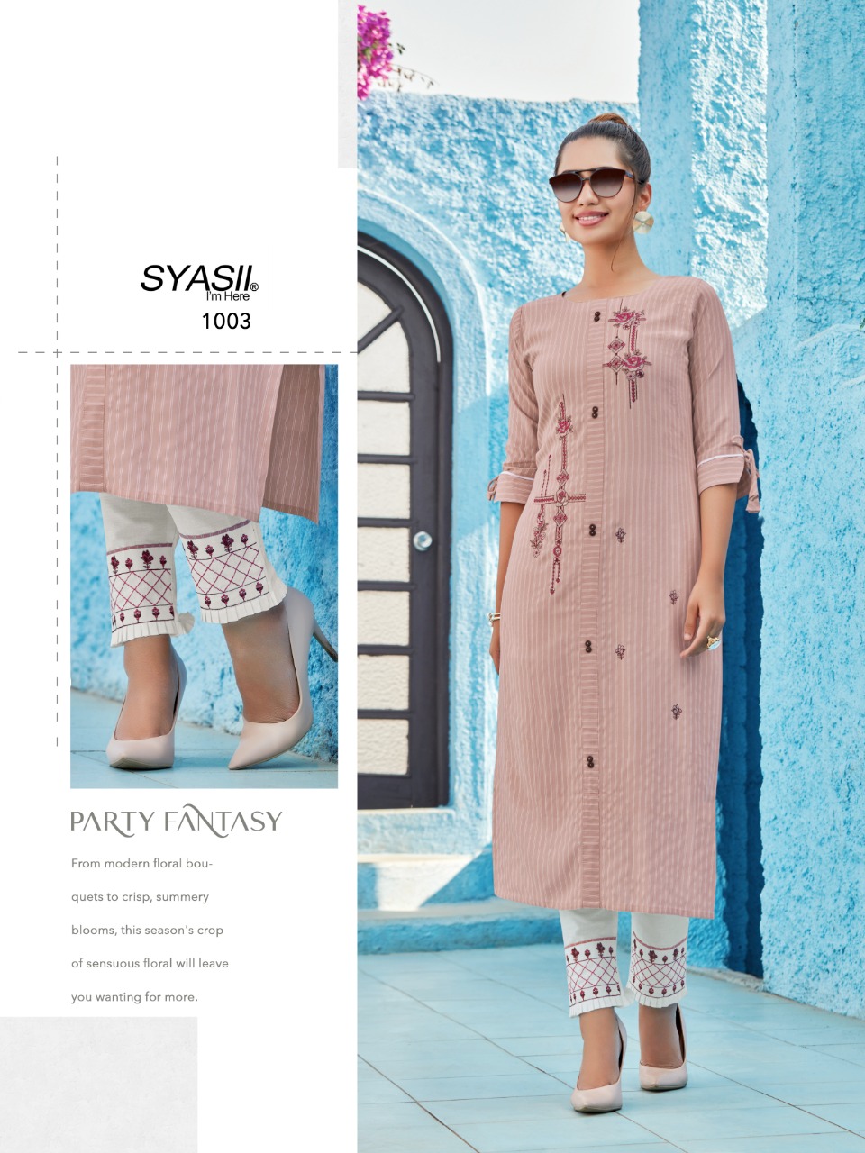 syasii Fashion Glamour viscose rayon western style kurti with pant catalog