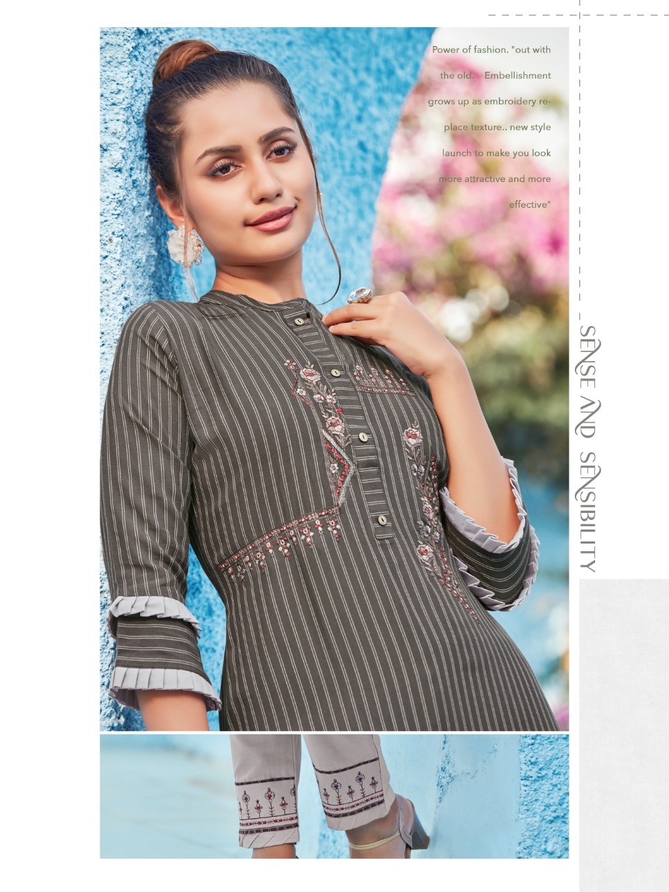 syasii Fashion Glamour viscose rayon western style kurti with pant catalog