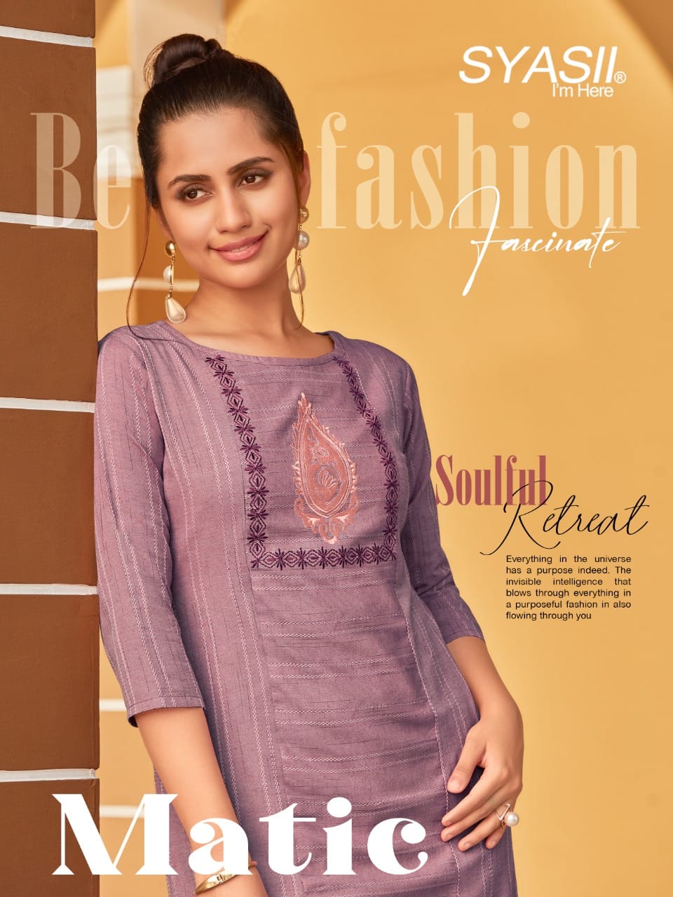 Syasii matic cotton authentic fabric kurti  catalog