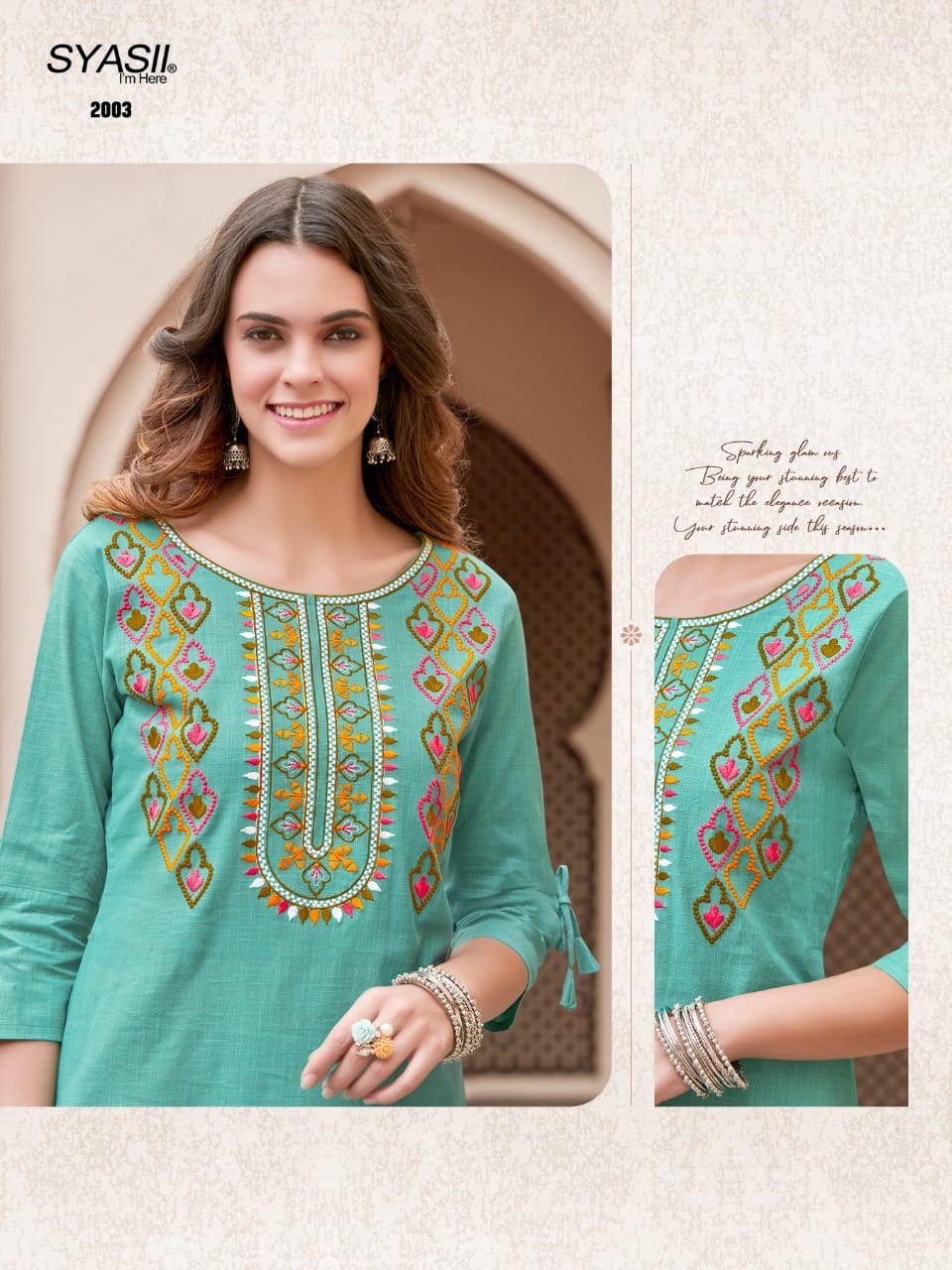 Syasii pure vol 2 cotton authentic fabric kurti with pant catalog