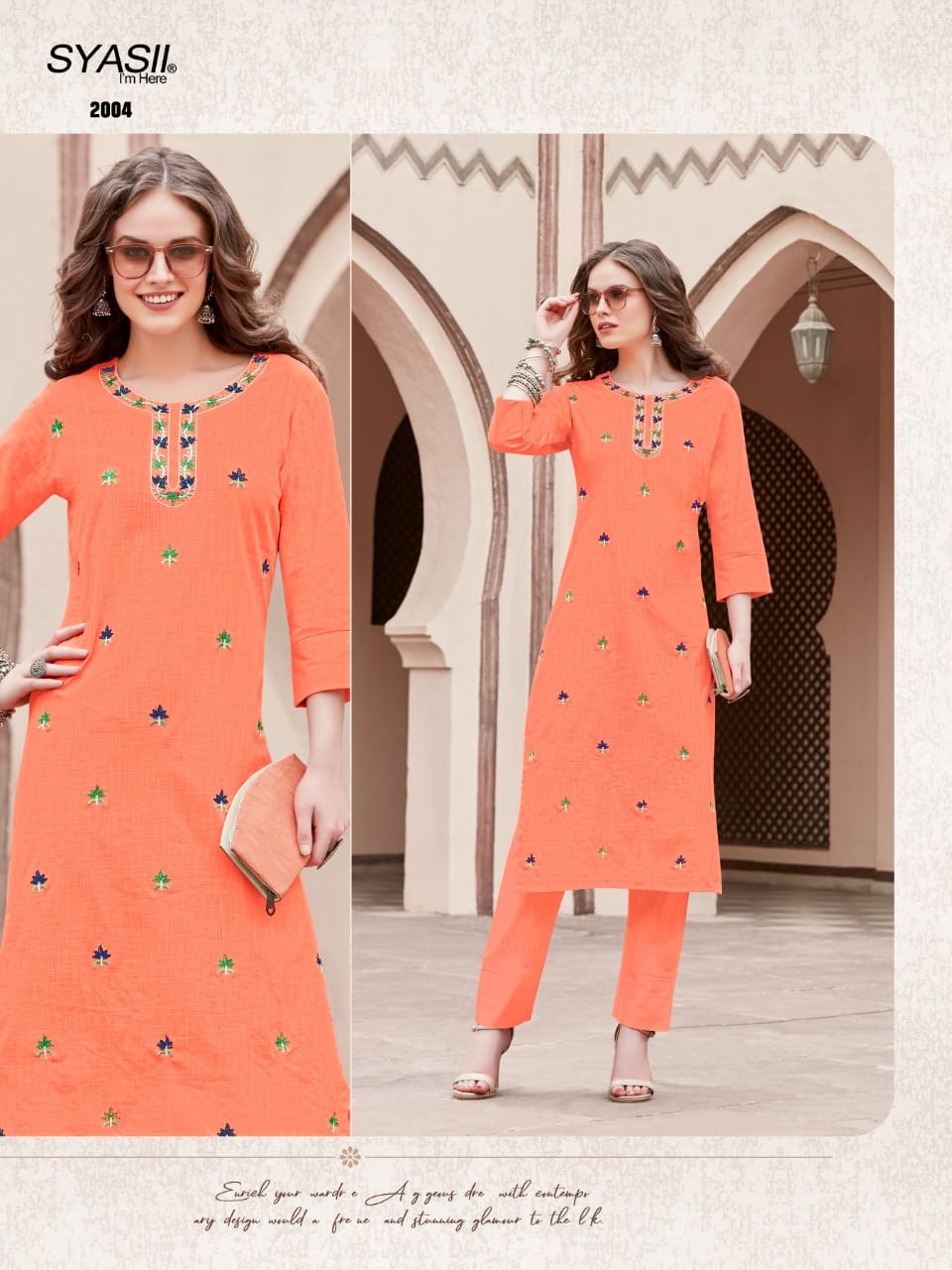 Syasii pure vol 2 cotton authentic fabric kurti with pant catalog