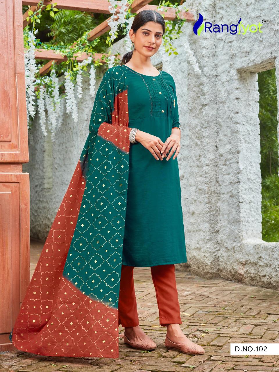 tc rangjyot chitra 1 silk innovative style top with bottom and dupatta catalog