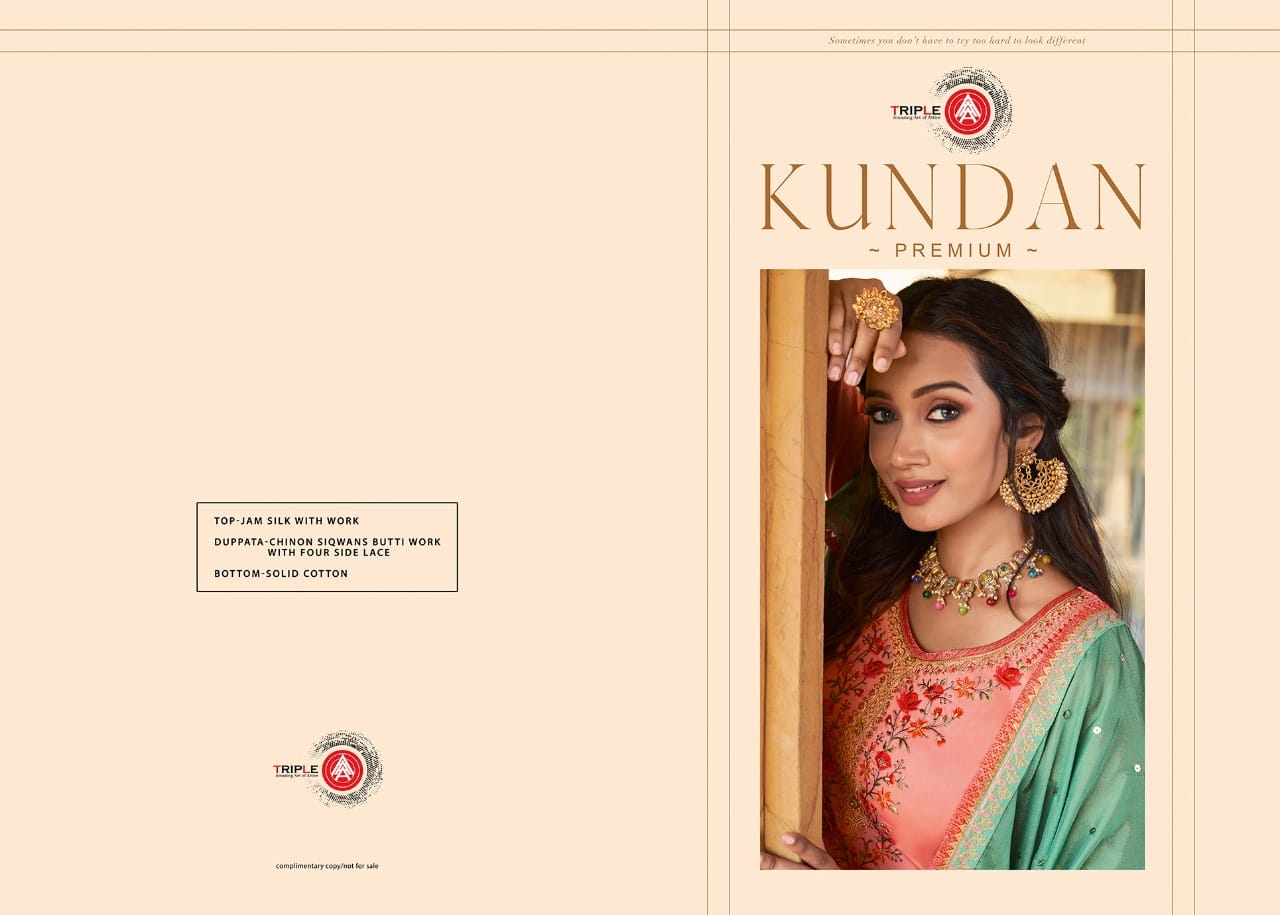 triple aaa kundan premium jam silk innovative style salwar suit catalog