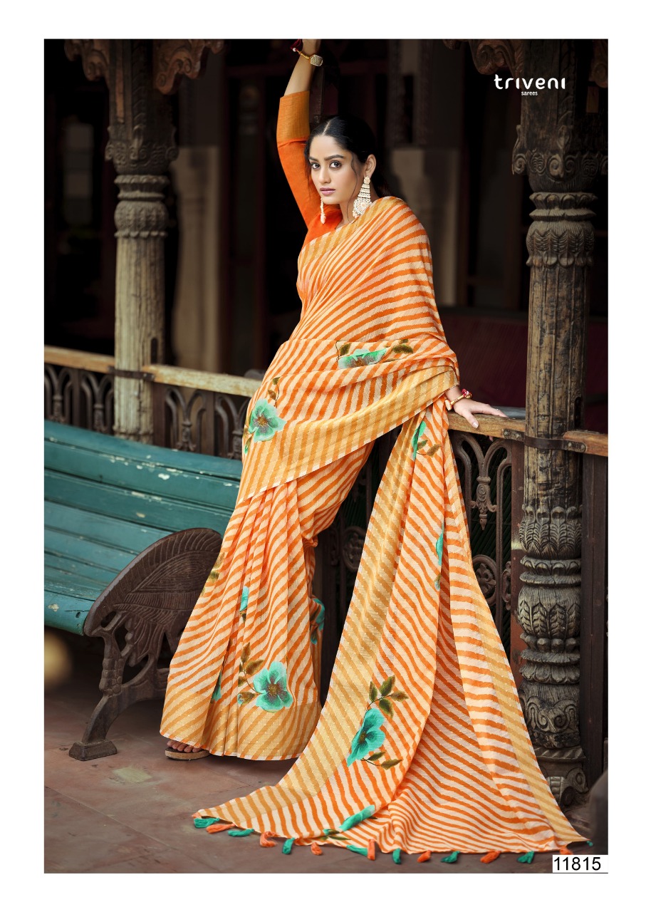 triveni gangaur cotton gorgeous look saree catalog